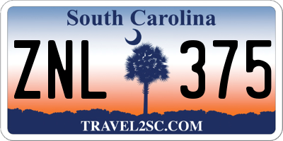 SC license plate ZNL375