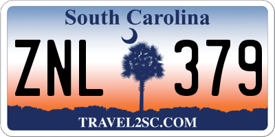 SC license plate ZNL379