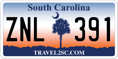 SC license plate ZNL391