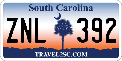 SC license plate ZNL392