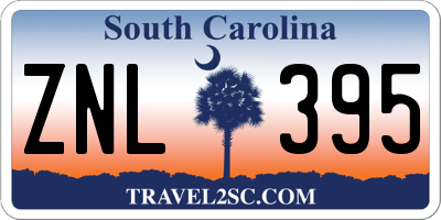 SC license plate ZNL395