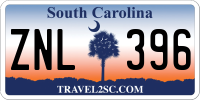 SC license plate ZNL396