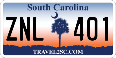 SC license plate ZNL401