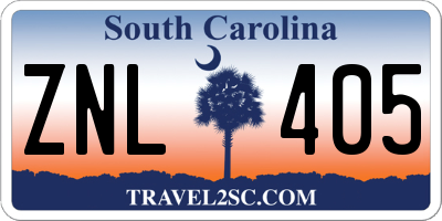 SC license plate ZNL405