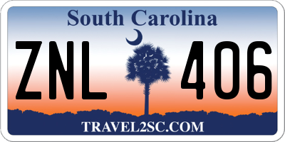 SC license plate ZNL406