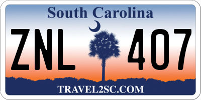 SC license plate ZNL407
