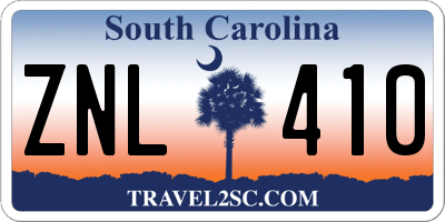 SC license plate ZNL410