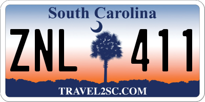 SC license plate ZNL411