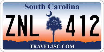 SC license plate ZNL412