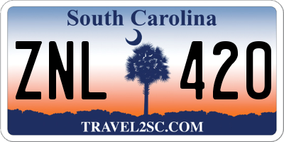 SC license plate ZNL420