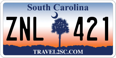 SC license plate ZNL421