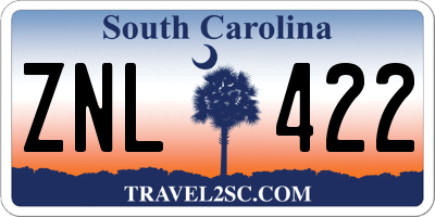SC license plate ZNL422