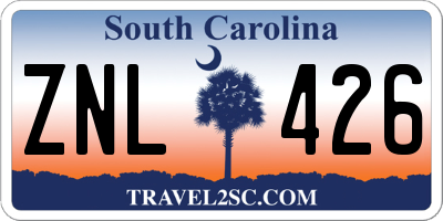 SC license plate ZNL426
