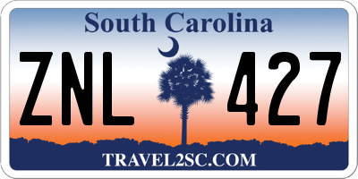 SC license plate ZNL427