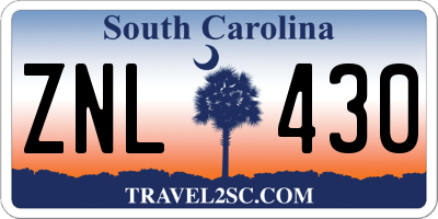 SC license plate ZNL430