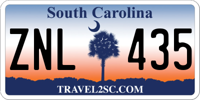 SC license plate ZNL435