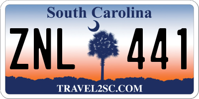 SC license plate ZNL441
