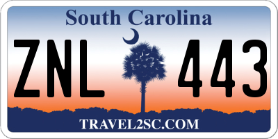 SC license plate ZNL443