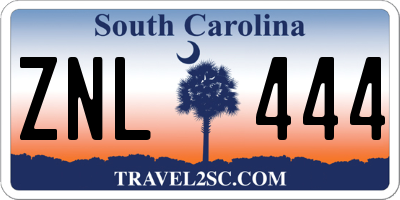 SC license plate ZNL444
