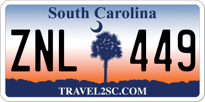 SC license plate ZNL449