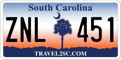 SC license plate ZNL451