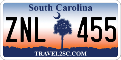 SC license plate ZNL455