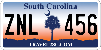 SC license plate ZNL456