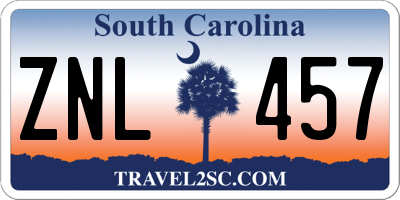 SC license plate ZNL457