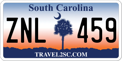 SC license plate ZNL459
