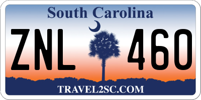 SC license plate ZNL460