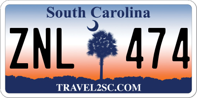 SC license plate ZNL474