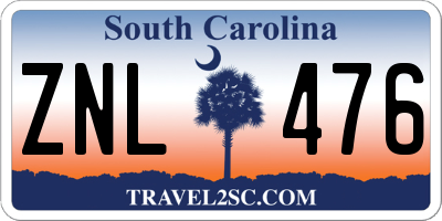 SC license plate ZNL476