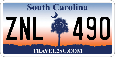 SC license plate ZNL490