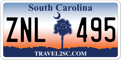 SC license plate ZNL495