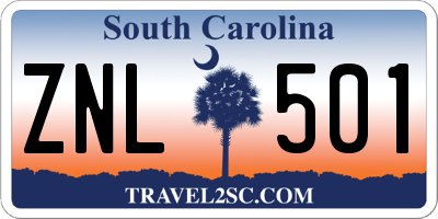 SC license plate ZNL501