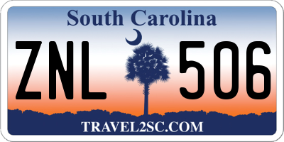 SC license plate ZNL506