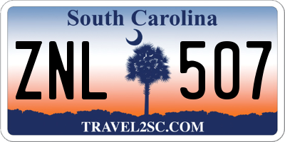 SC license plate ZNL507