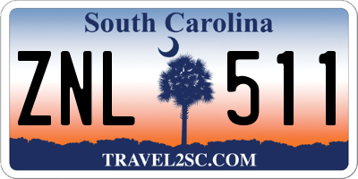 SC license plate ZNL511