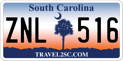 SC license plate ZNL516