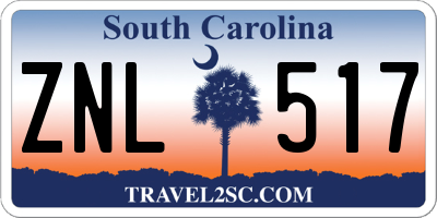 SC license plate ZNL517