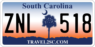 SC license plate ZNL518