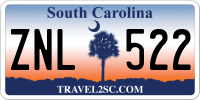 SC license plate ZNL522