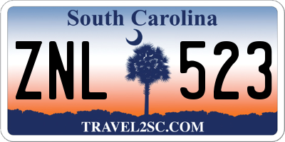 SC license plate ZNL523