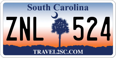 SC license plate ZNL524