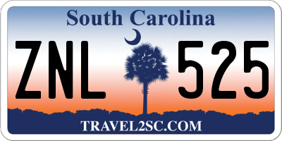 SC license plate ZNL525