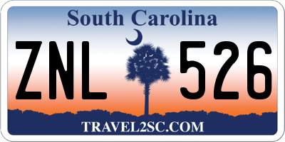 SC license plate ZNL526