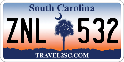 SC license plate ZNL532