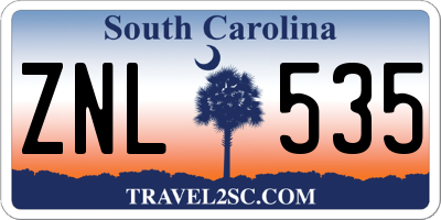 SC license plate ZNL535