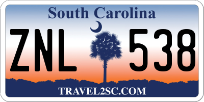 SC license plate ZNL538