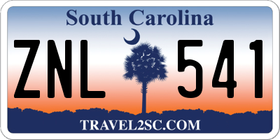 SC license plate ZNL541